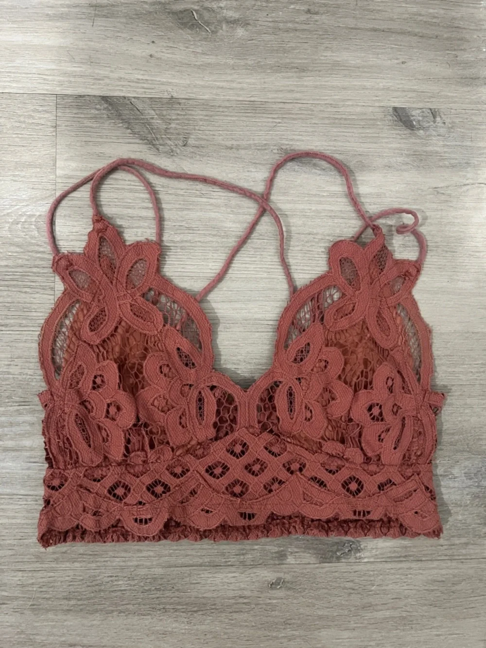 Free‎ People Textured Knit Bralette in Terracotta Size Small